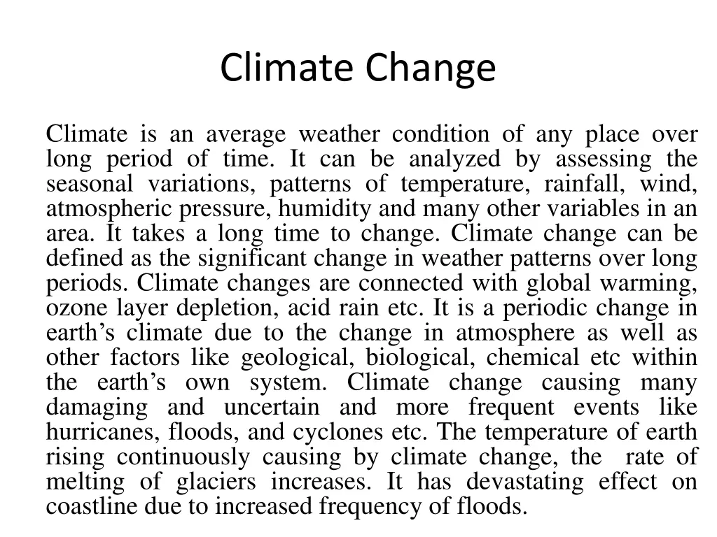 climate change