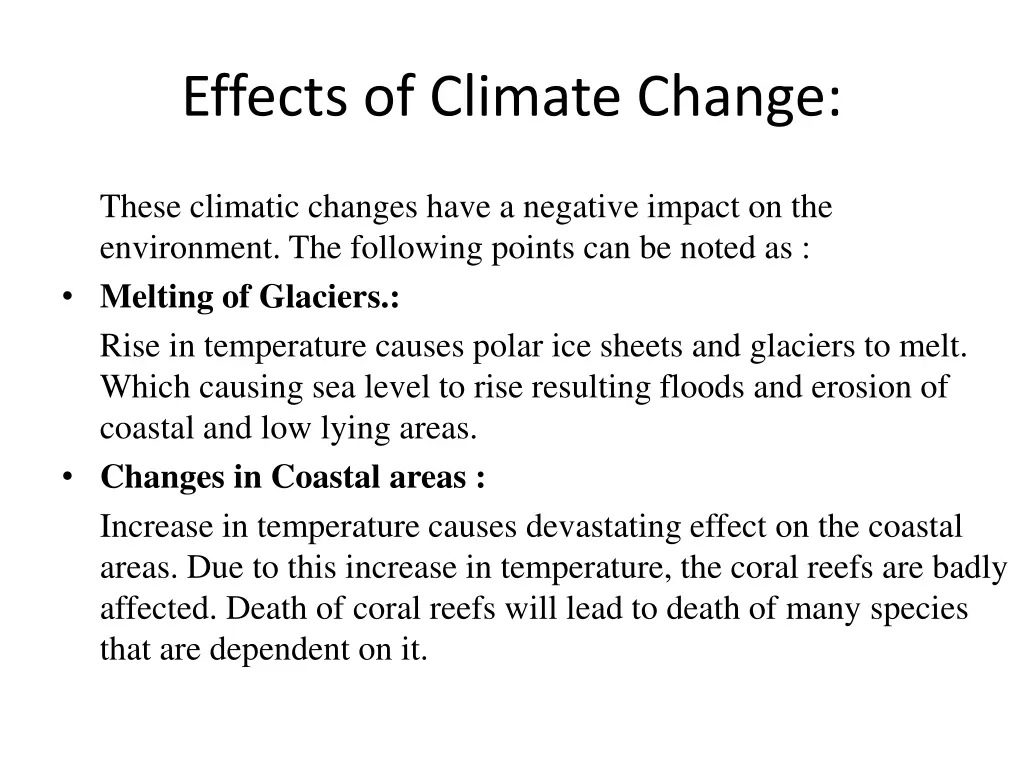 effects of climate change