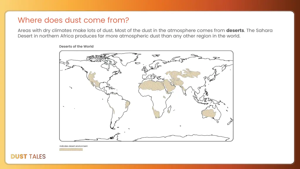 where does dust come from areas with dry climates