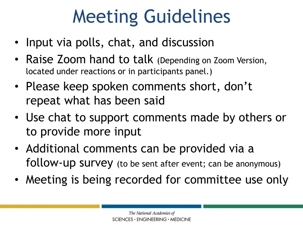 meeting guidelines