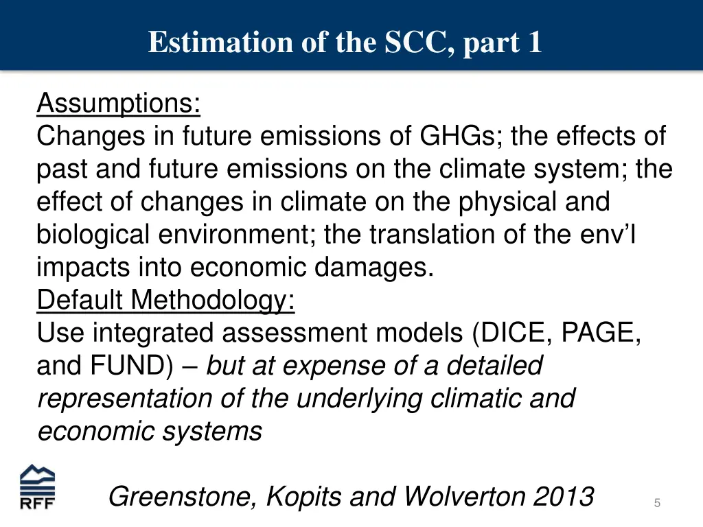 estimation of the scc part 1