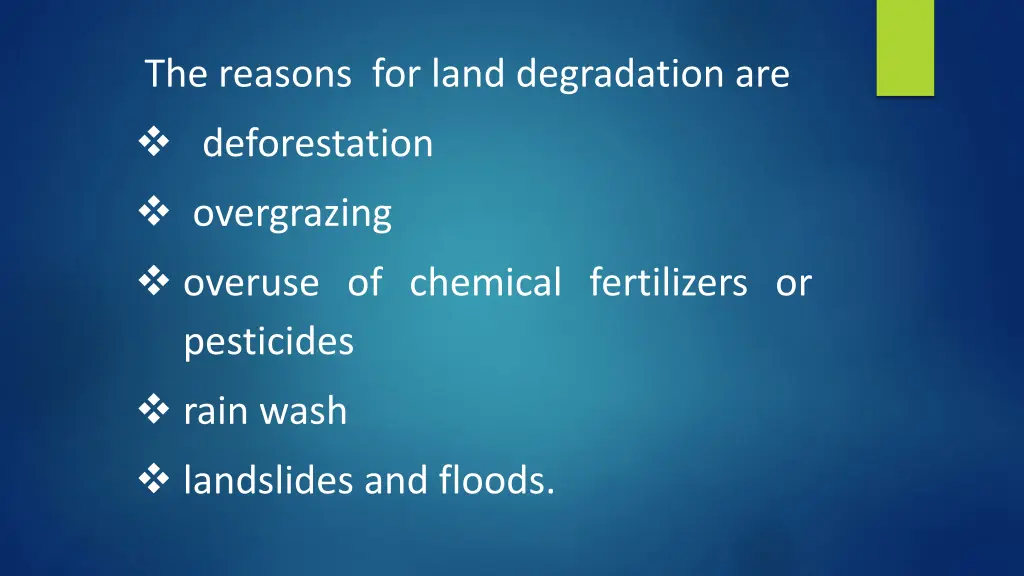 the reasons for land degradation