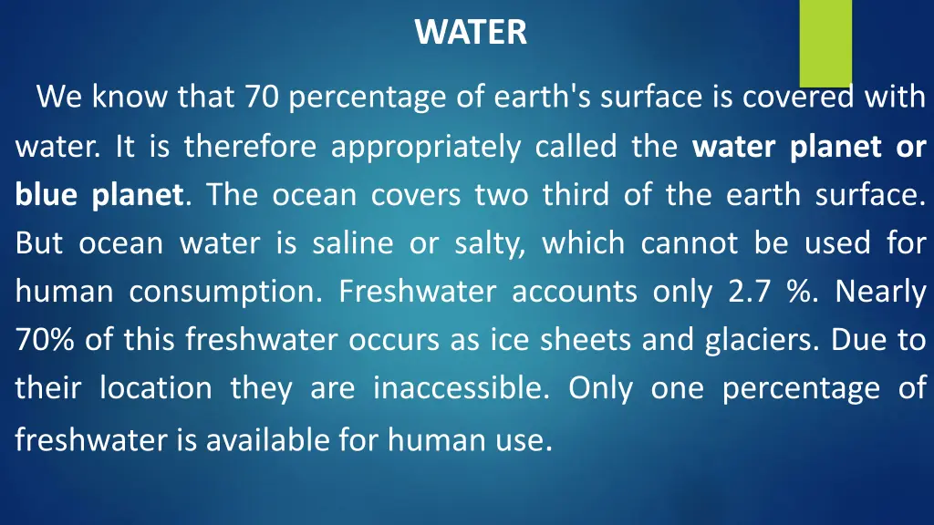 water