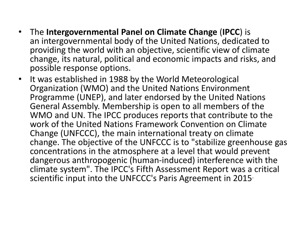 the intergovernmental panel on climate change