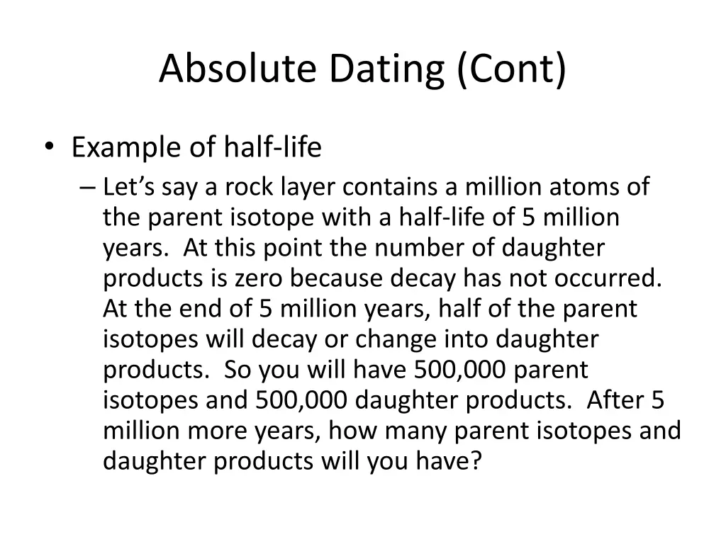 absolute dating cont