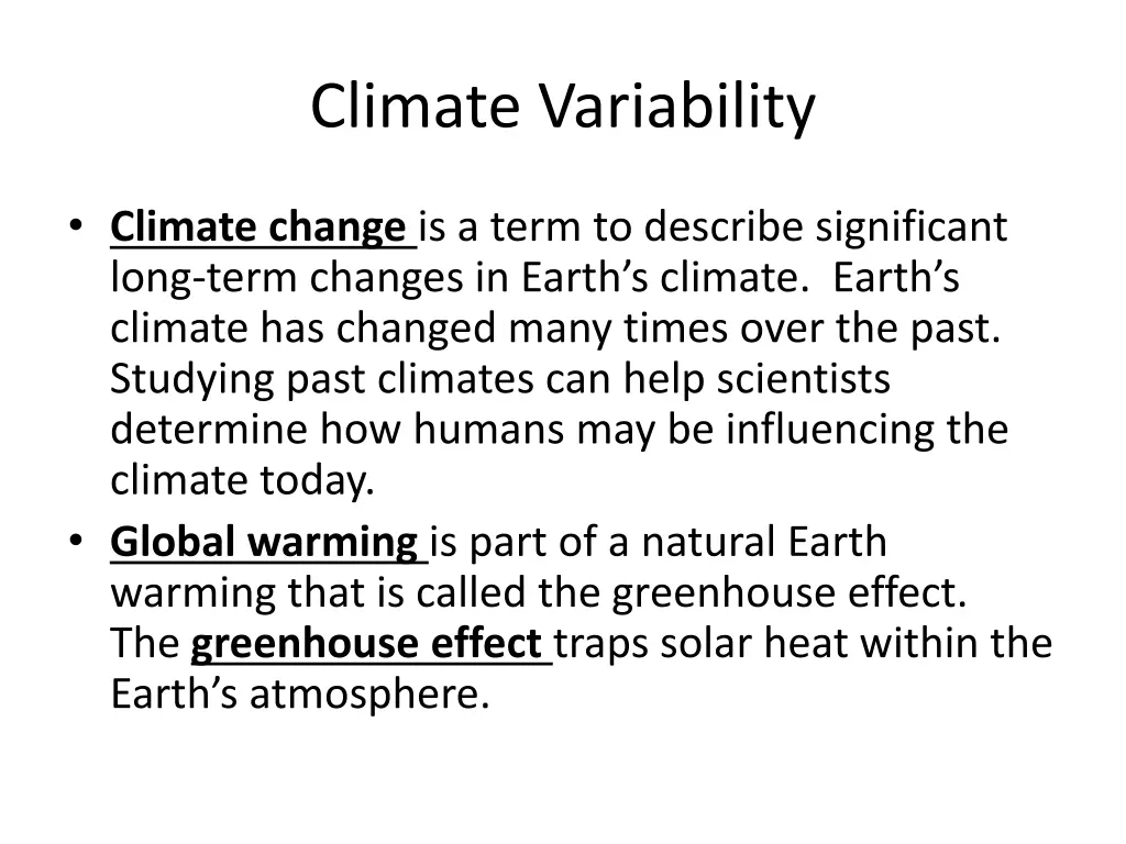 climate variability