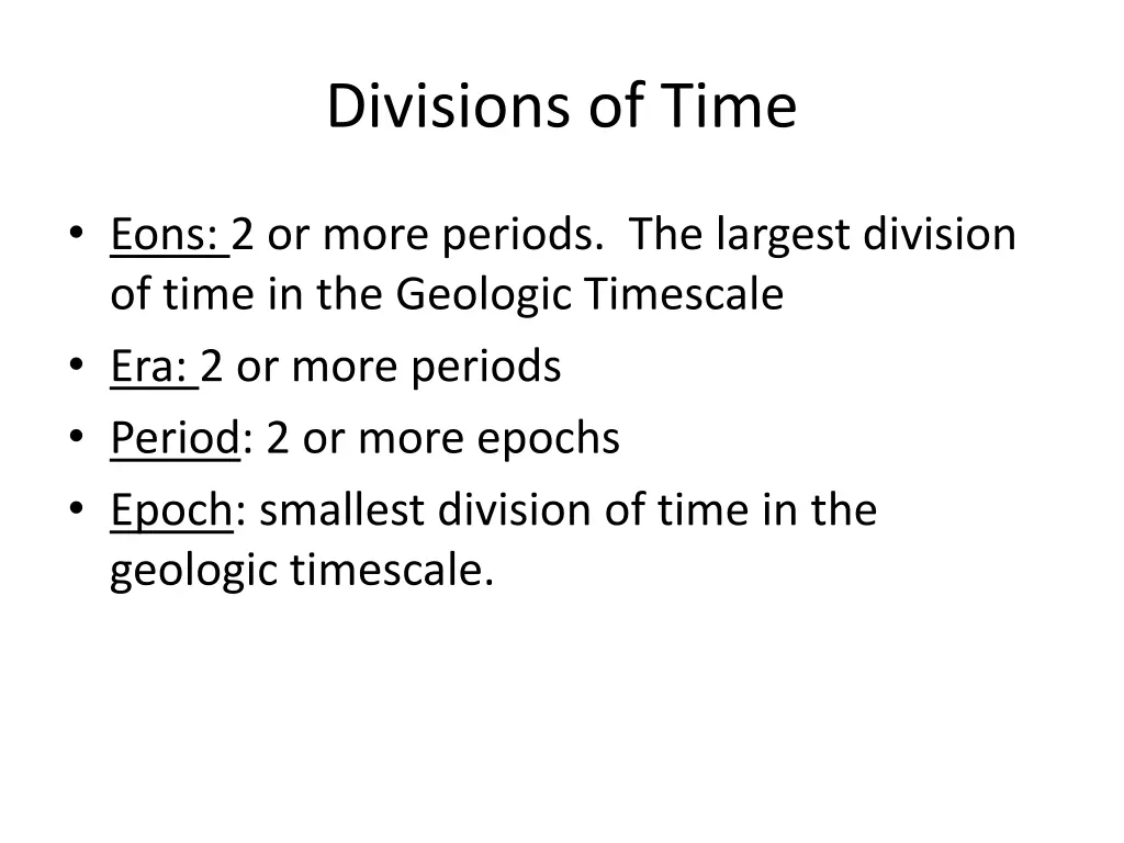 divisions of time