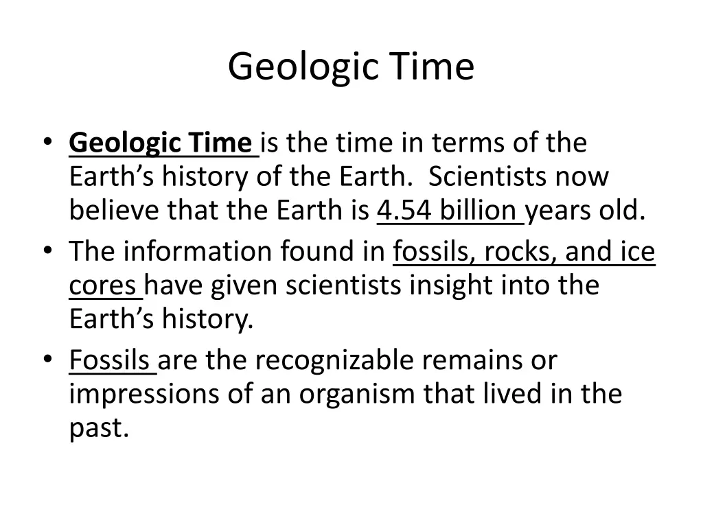 geologic time