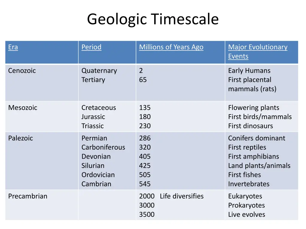 geologic timescale