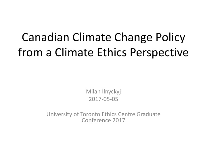 canadian climate change policy from a climate