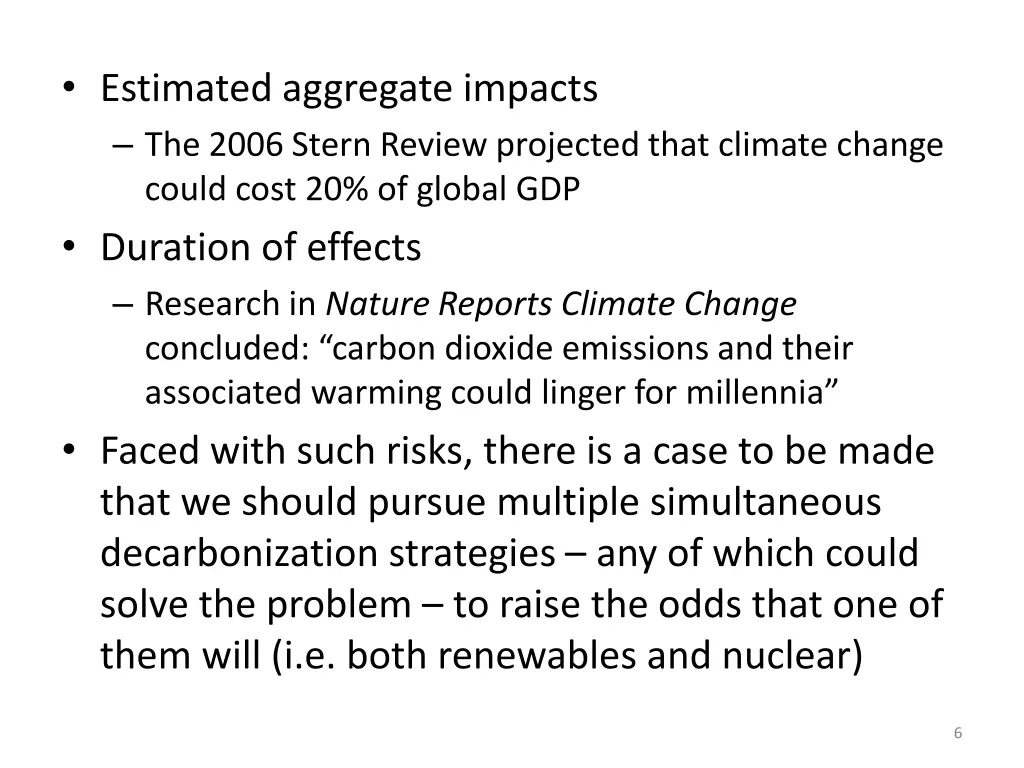 estimated aggregate impacts the 2006 stern review