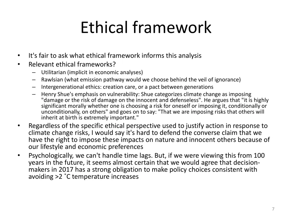 ethical framework