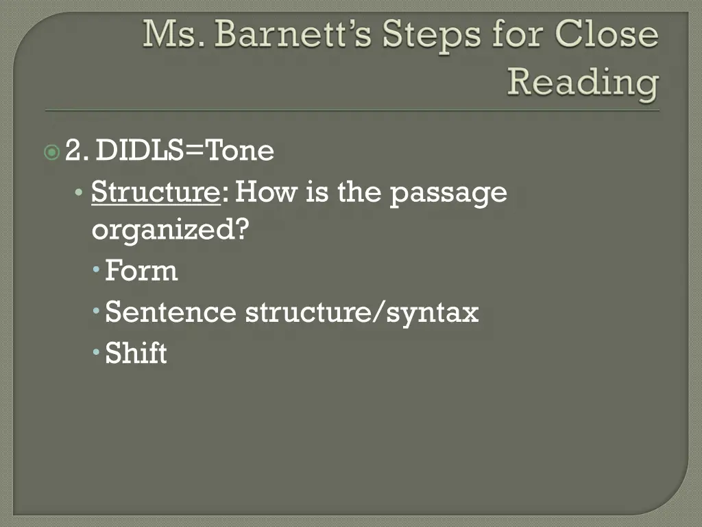 2 didls tone structure how is the passage