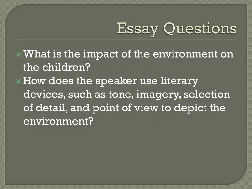 what is the impact of the environment