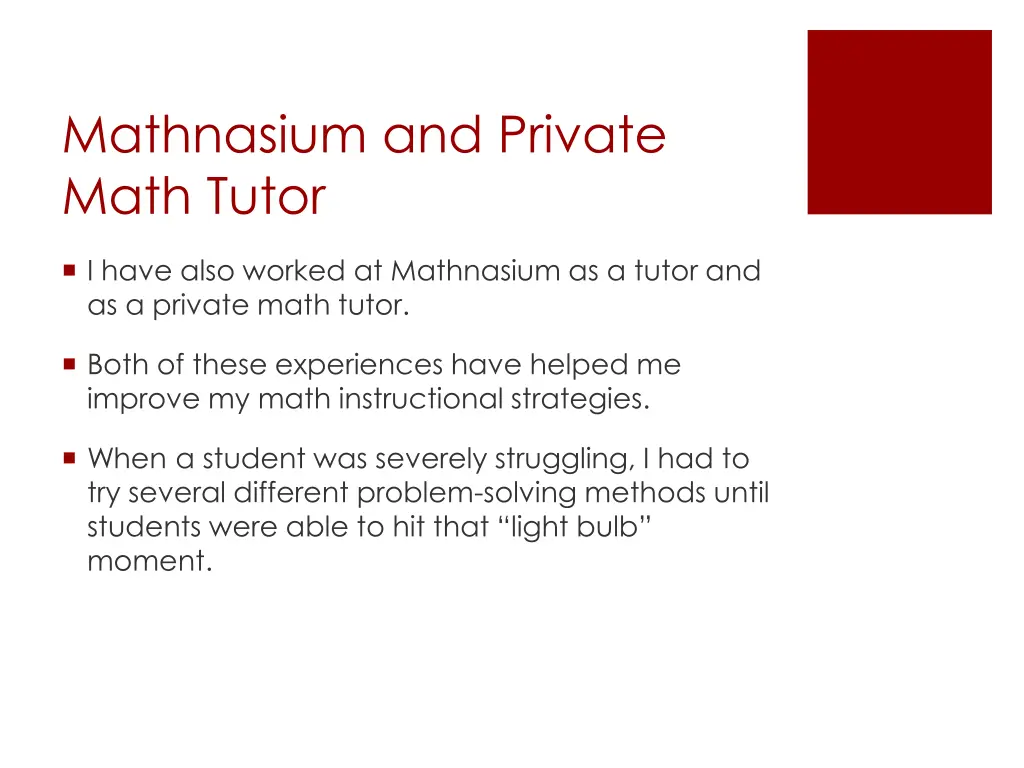 mathnasium and private math tutor