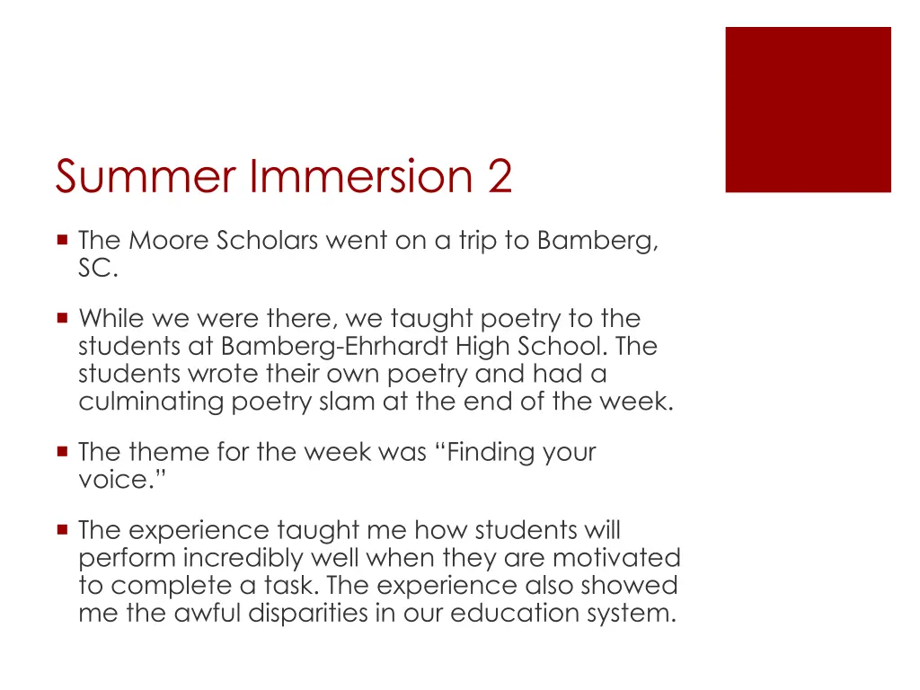 summer immersion 2