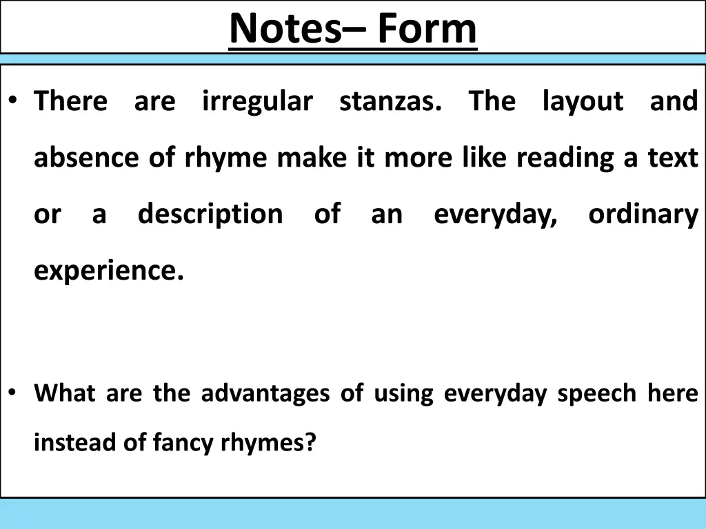 notes form