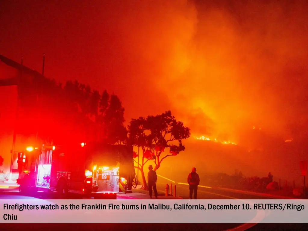 firefighters watch as the franklin fire burns