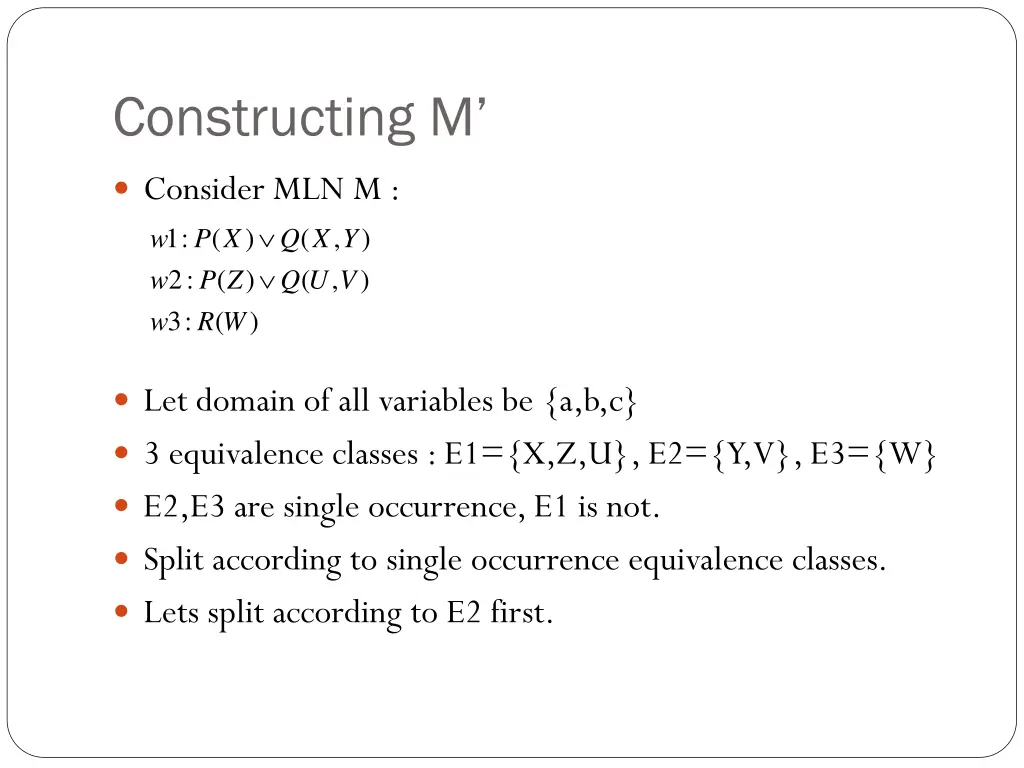 constructing m