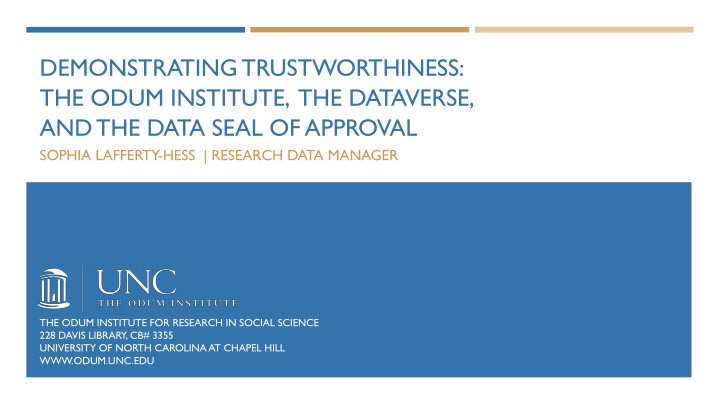 demonstrating trustworthiness the odum institute