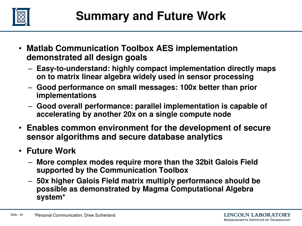 summary and future work