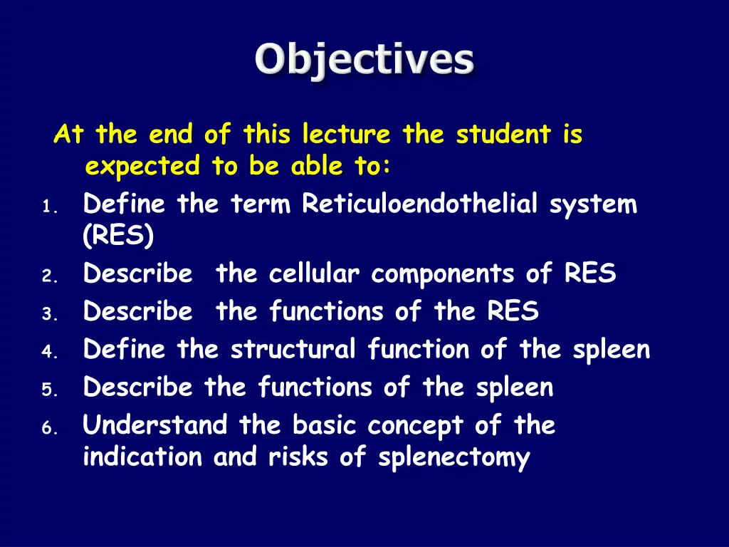 at the end of this lecture the student