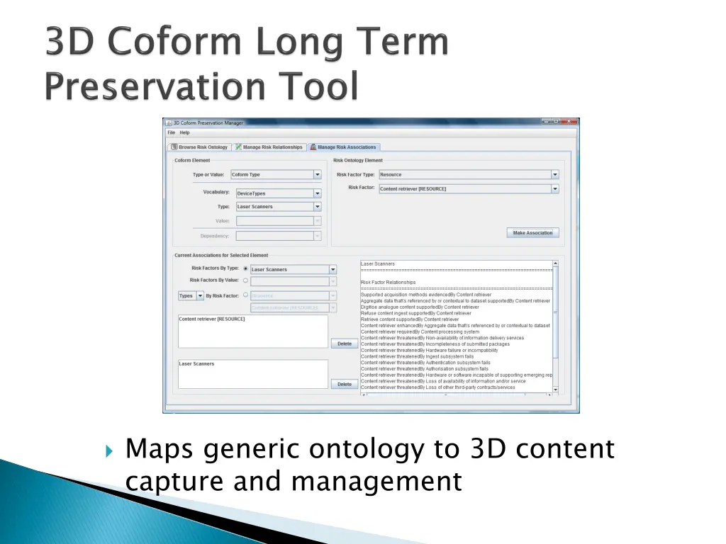 maps generic ontology to 3d content capture