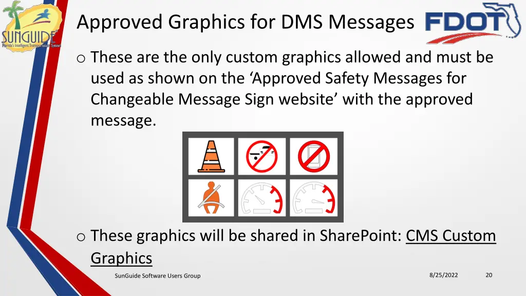 approved graphics for dms messages