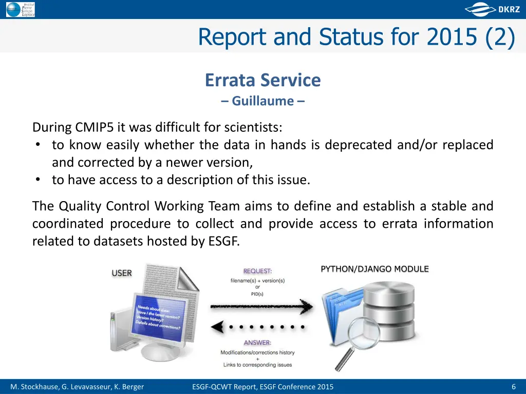 report and status for 2015 2