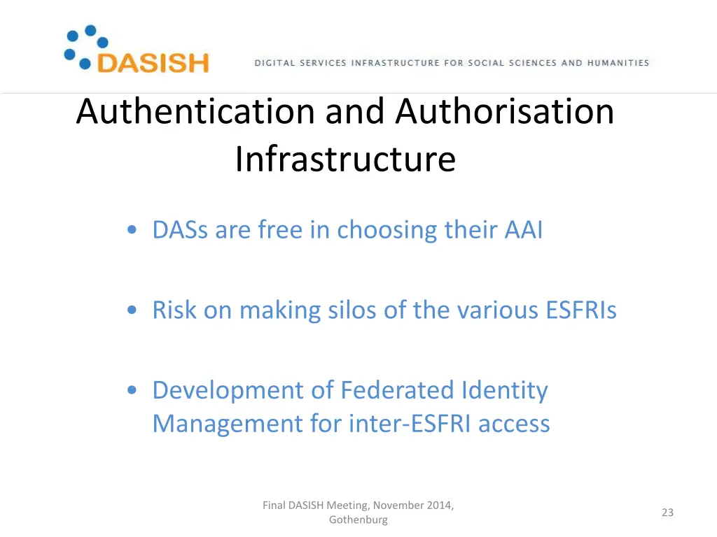 authentication and authorisation infrastructure