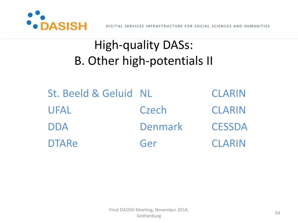 high quality dass b other high potentials ii