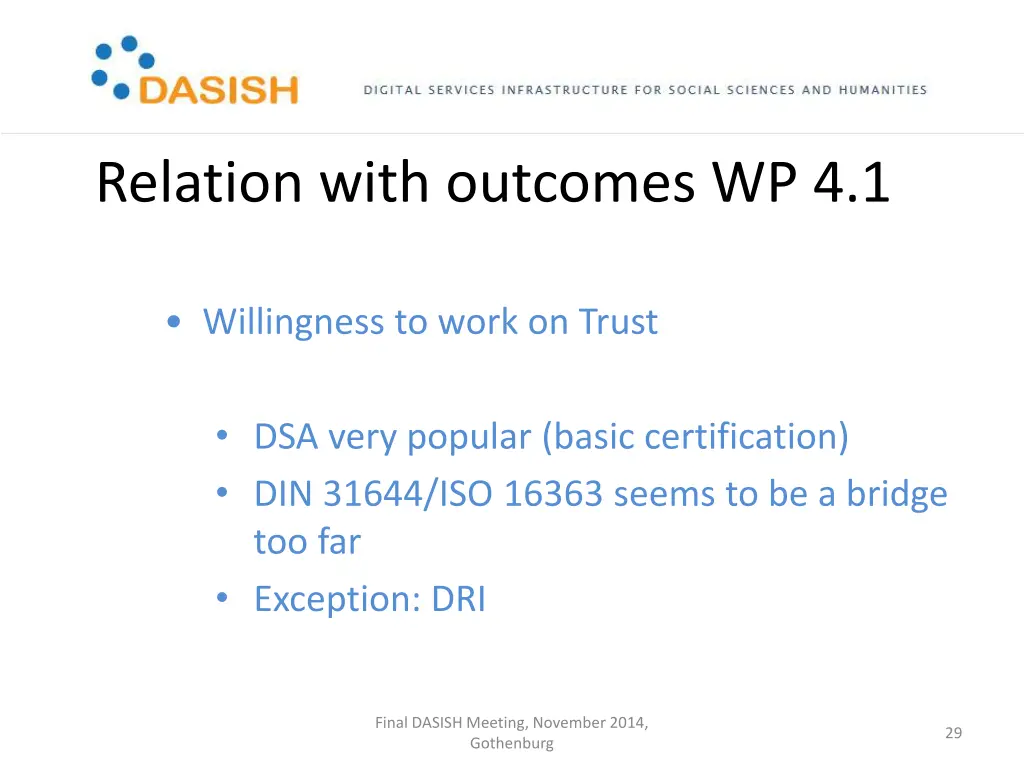 relation with outcomes wp 4 1