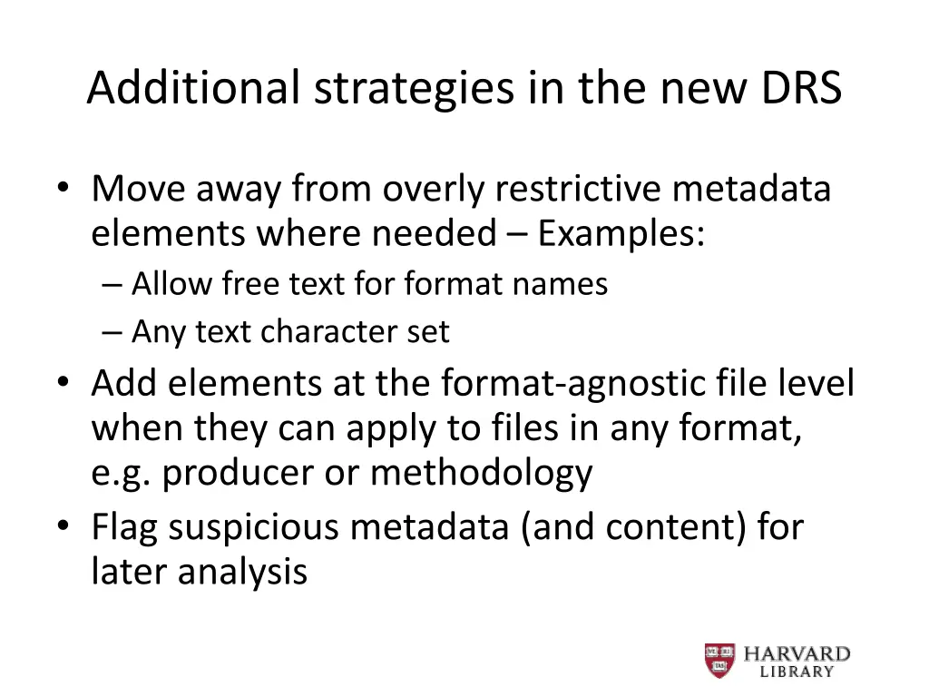 additional strategies in the new drs