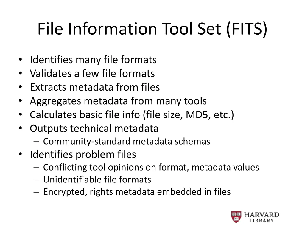 file information tool set fits