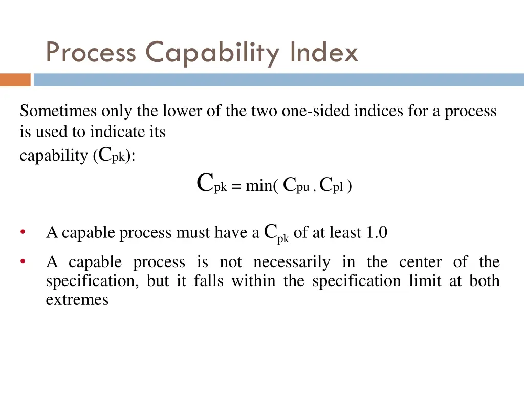 process capability index 1