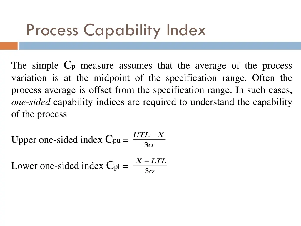 process capability index