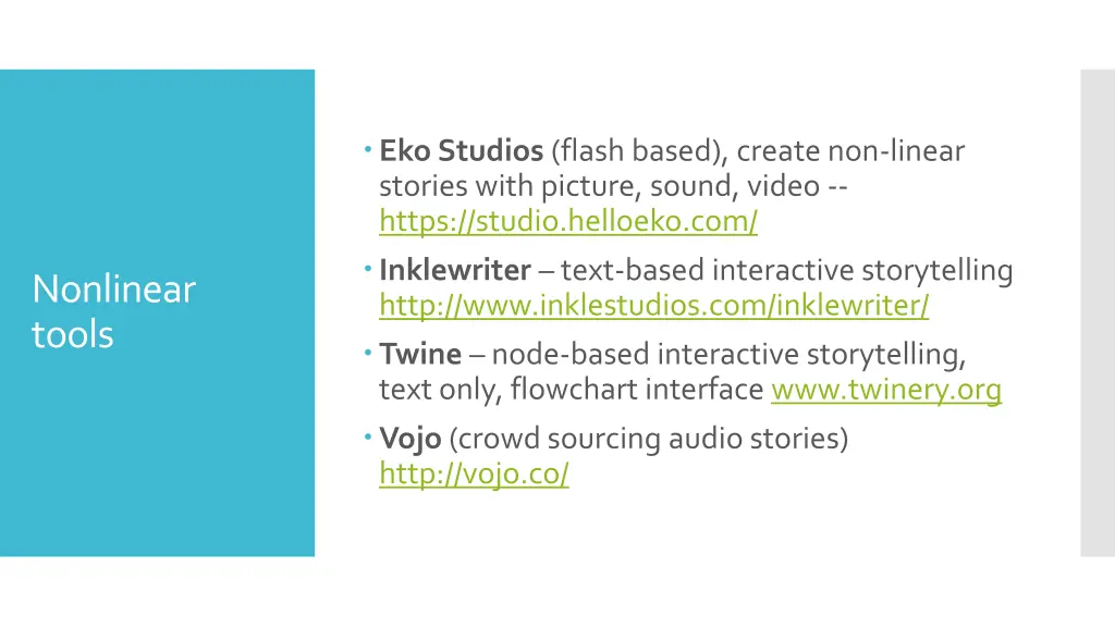 ekostudios flash based create non linear stories