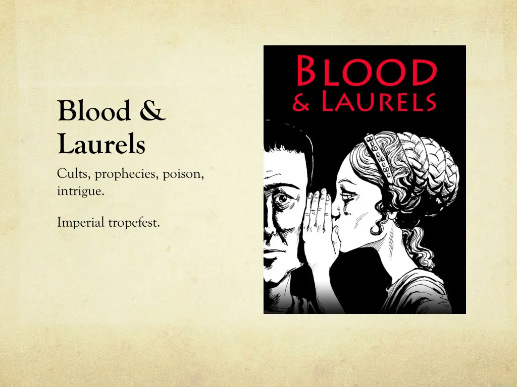 blood laurels cults prophecies poison intrigue