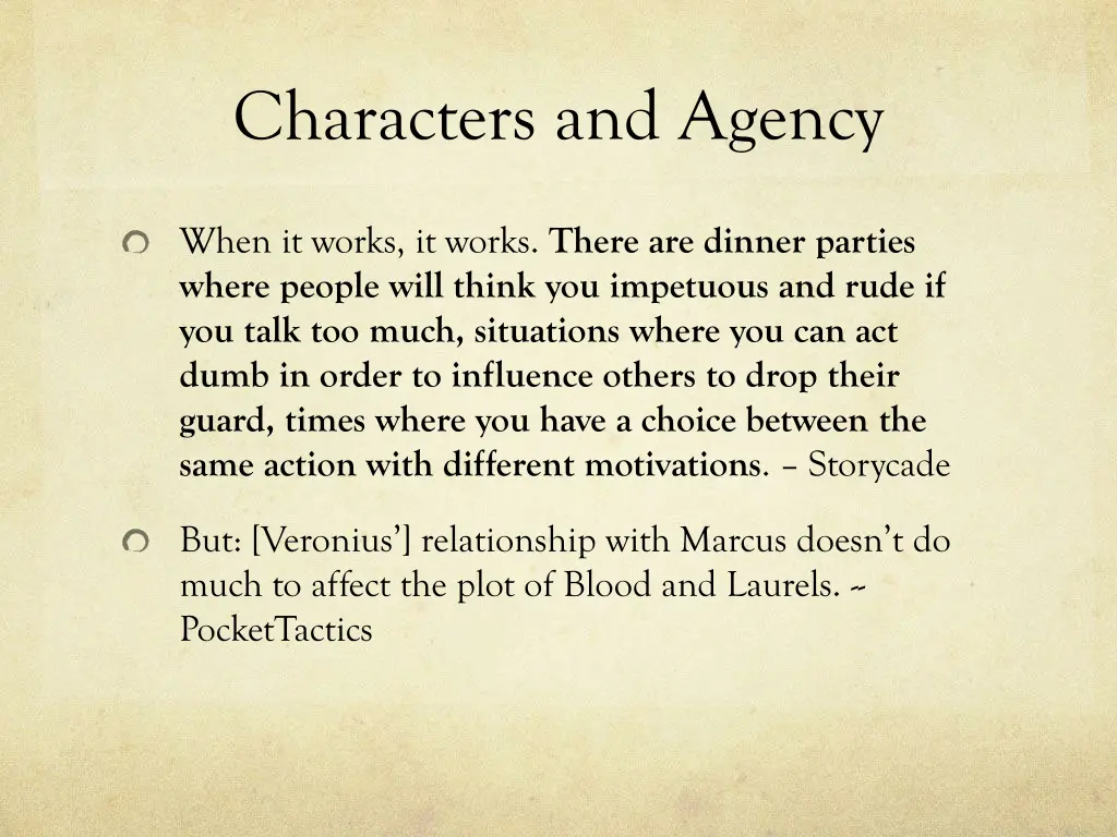 characters and agency 1