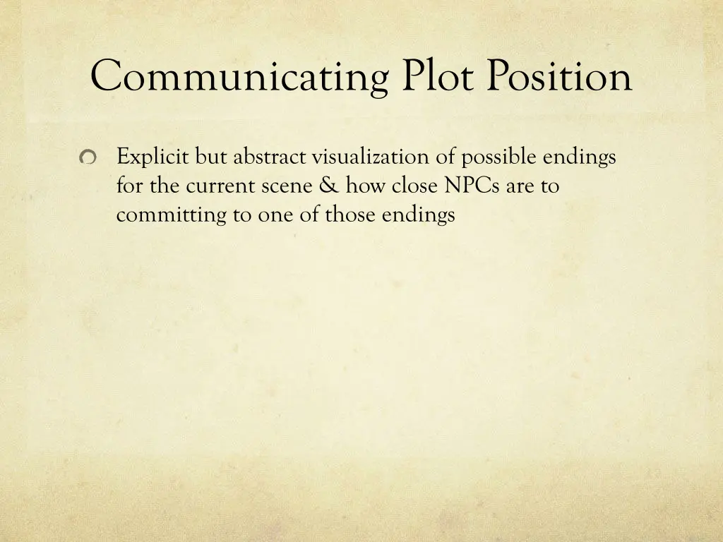 communicating plot position