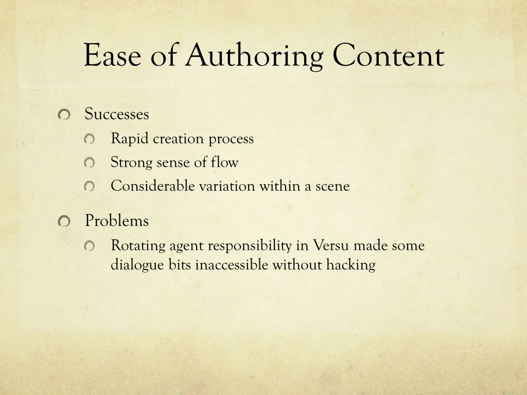 ease of authoring content