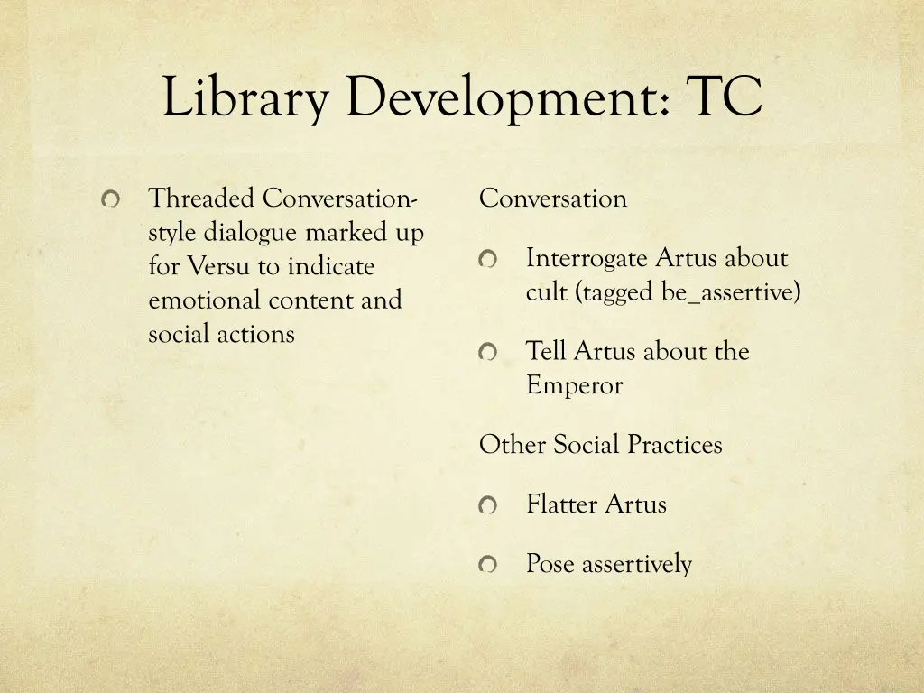 library development tc