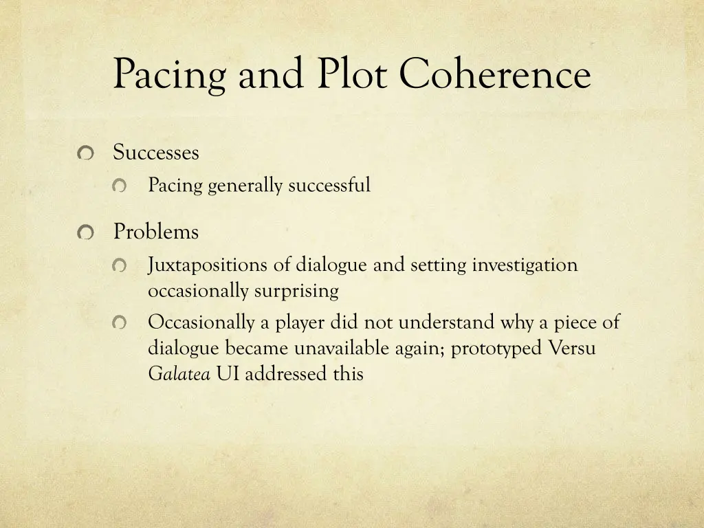 pacing and plot coherence 3