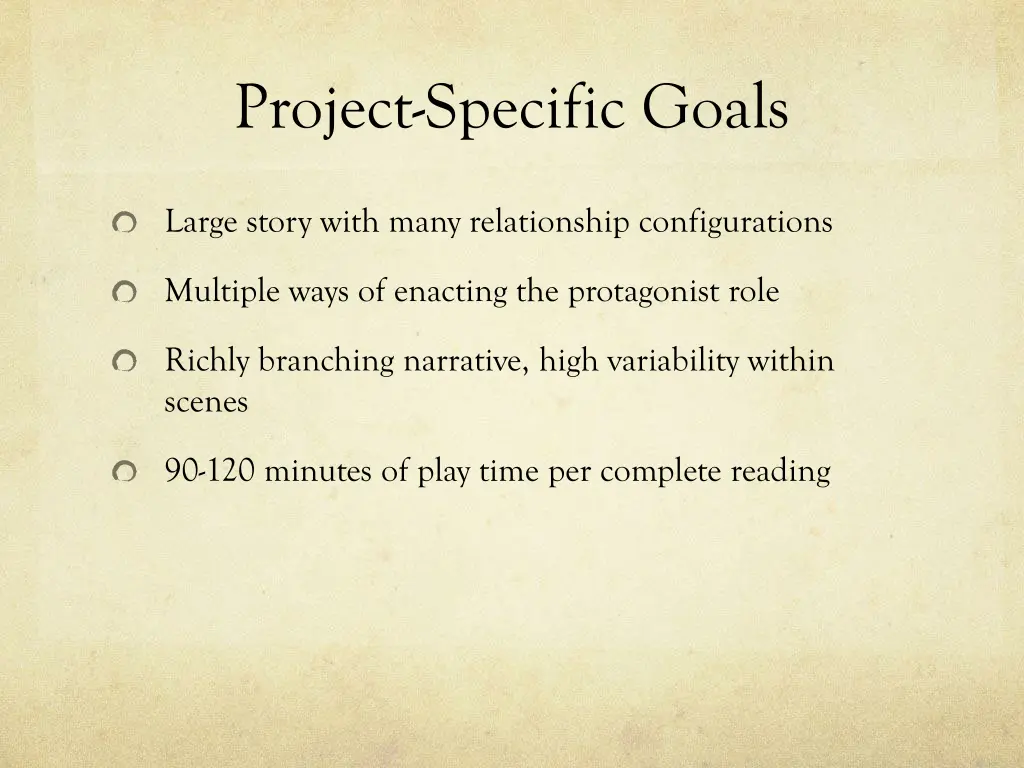 project specific goals 1