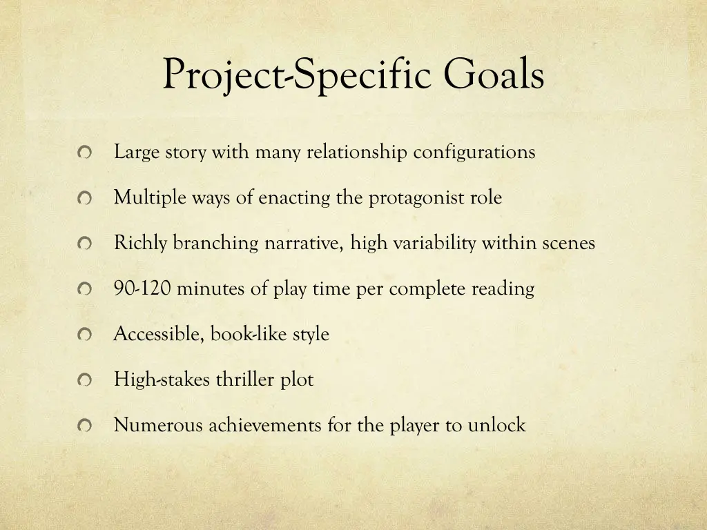 project specific goals 2