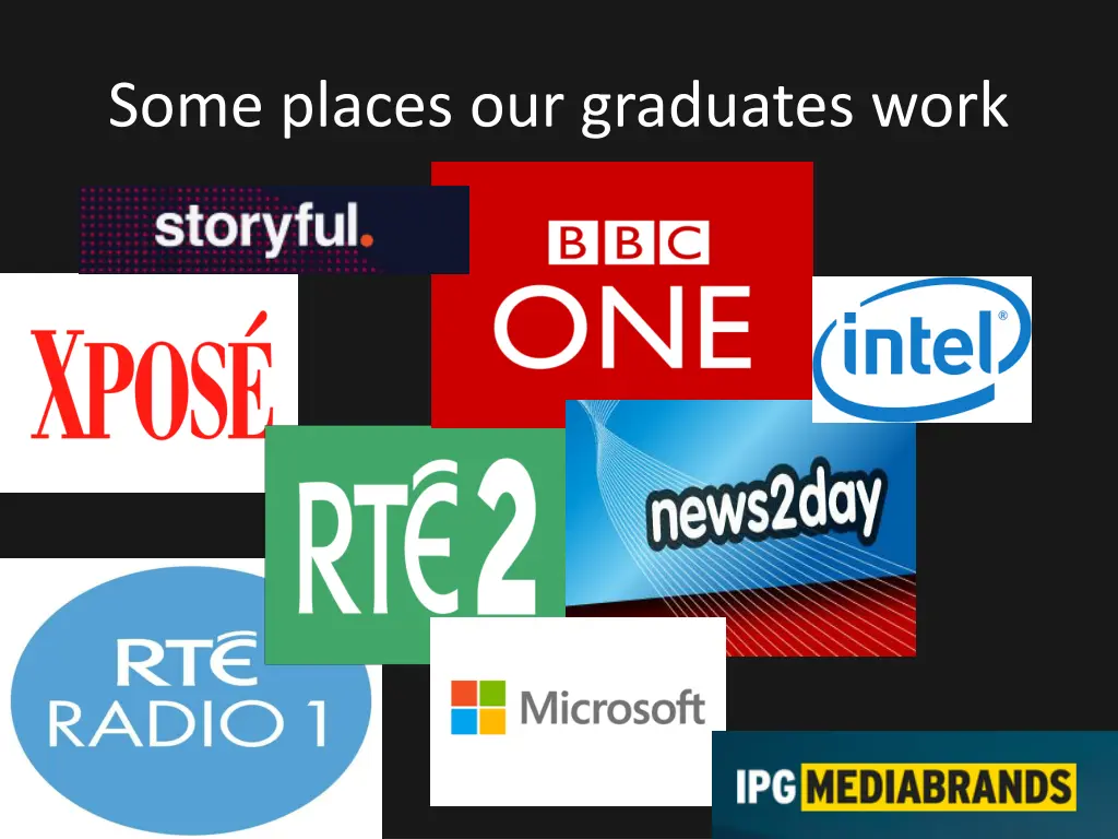 some places our graduates work