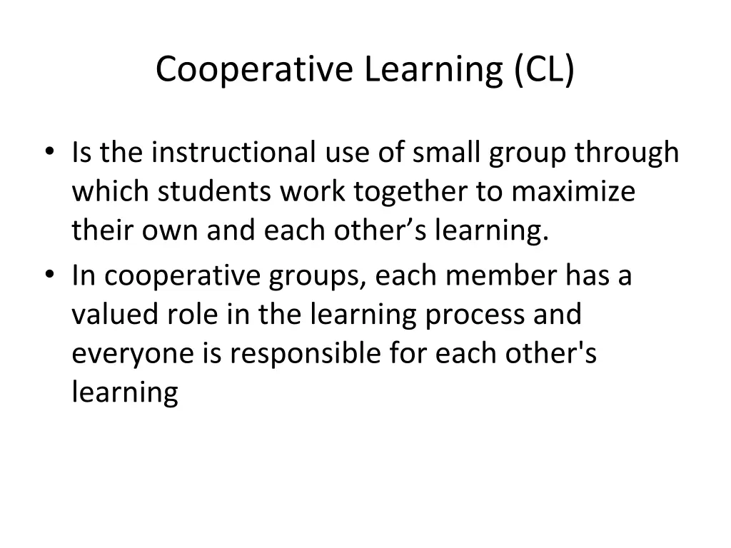 cooperative learning cl