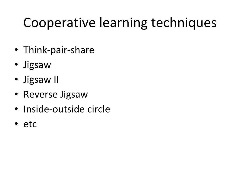 cooperative learning techniques