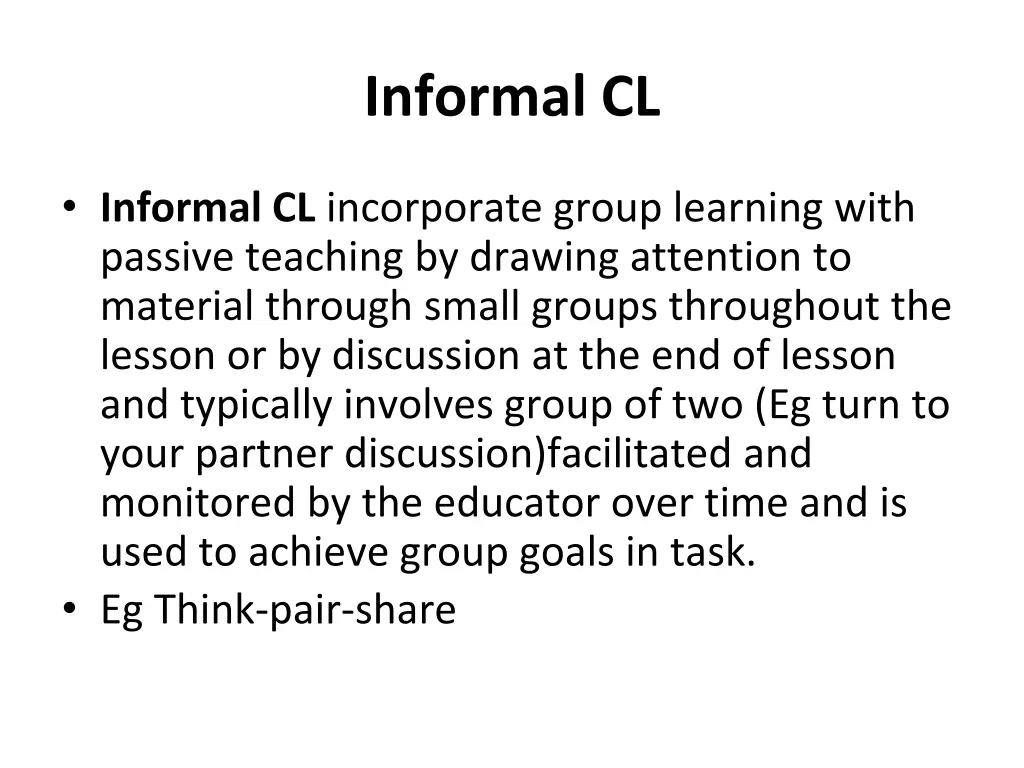 informal cl