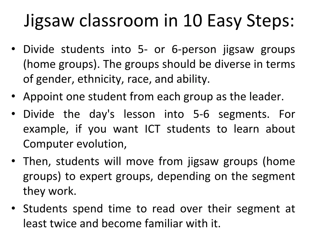 jigsaw classroom in 10 easy steps